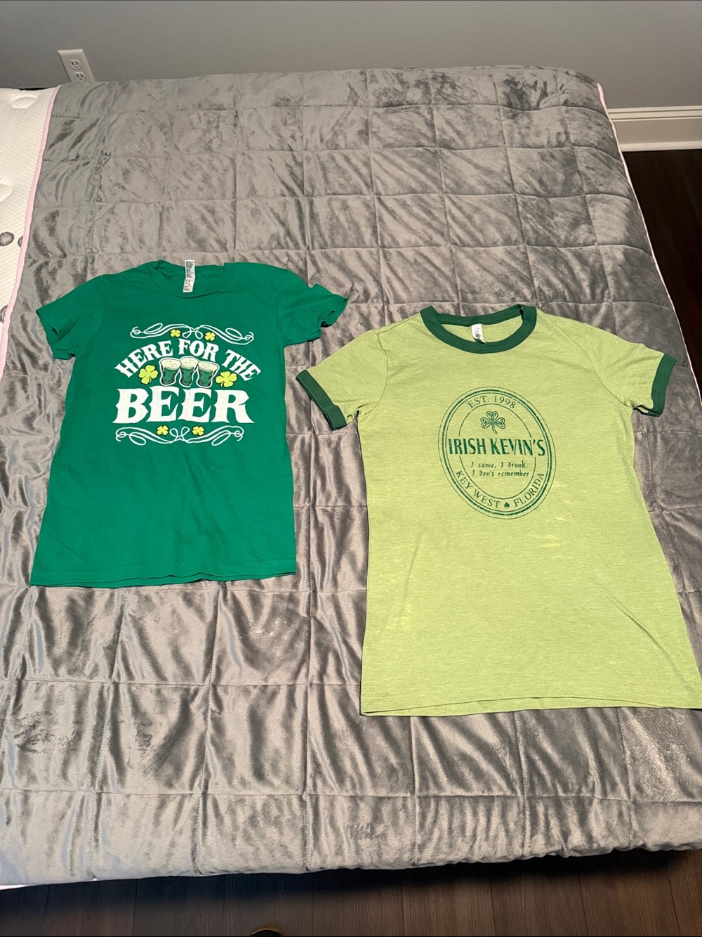 Women’s Green Graphic Short-Sleeve Tee - 'Here For The Beer'
